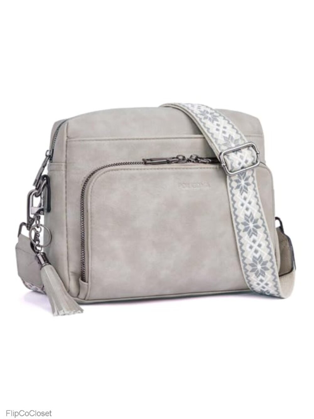 Vegan Leather Crossbody Bag Built-In RFID Wallet Adjustable Strap Travel Purse